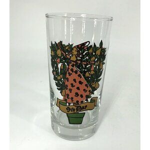 VTG 12 Days of Christmas 9th Day Drinking Glass Nine Ladies Dancing Pear Tree